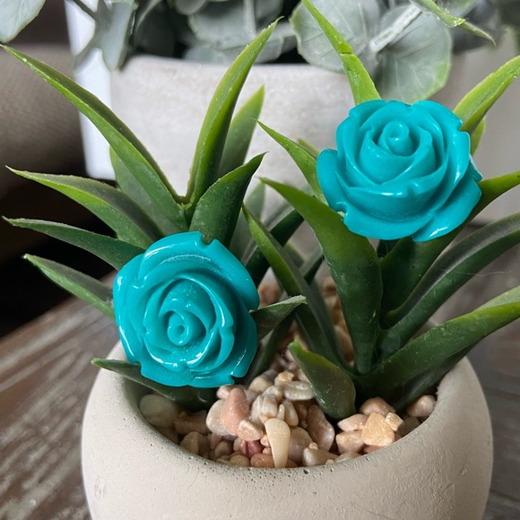 🦋 2/$20 Turquoise rose stud earrings - Picture 2 of 4